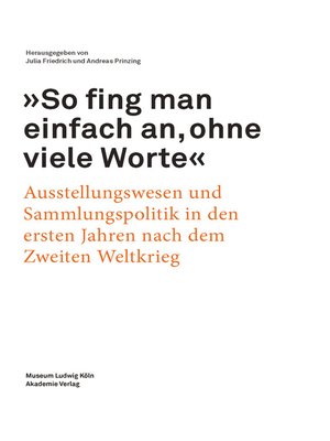 cover image of "So fing man einfach an, ohne viele Worte"
